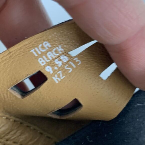 Earthies Tica Slingback Sandal Black Nubuck Leather Rhinestone Low Heel Size 9.5 - Picture 11 of 12